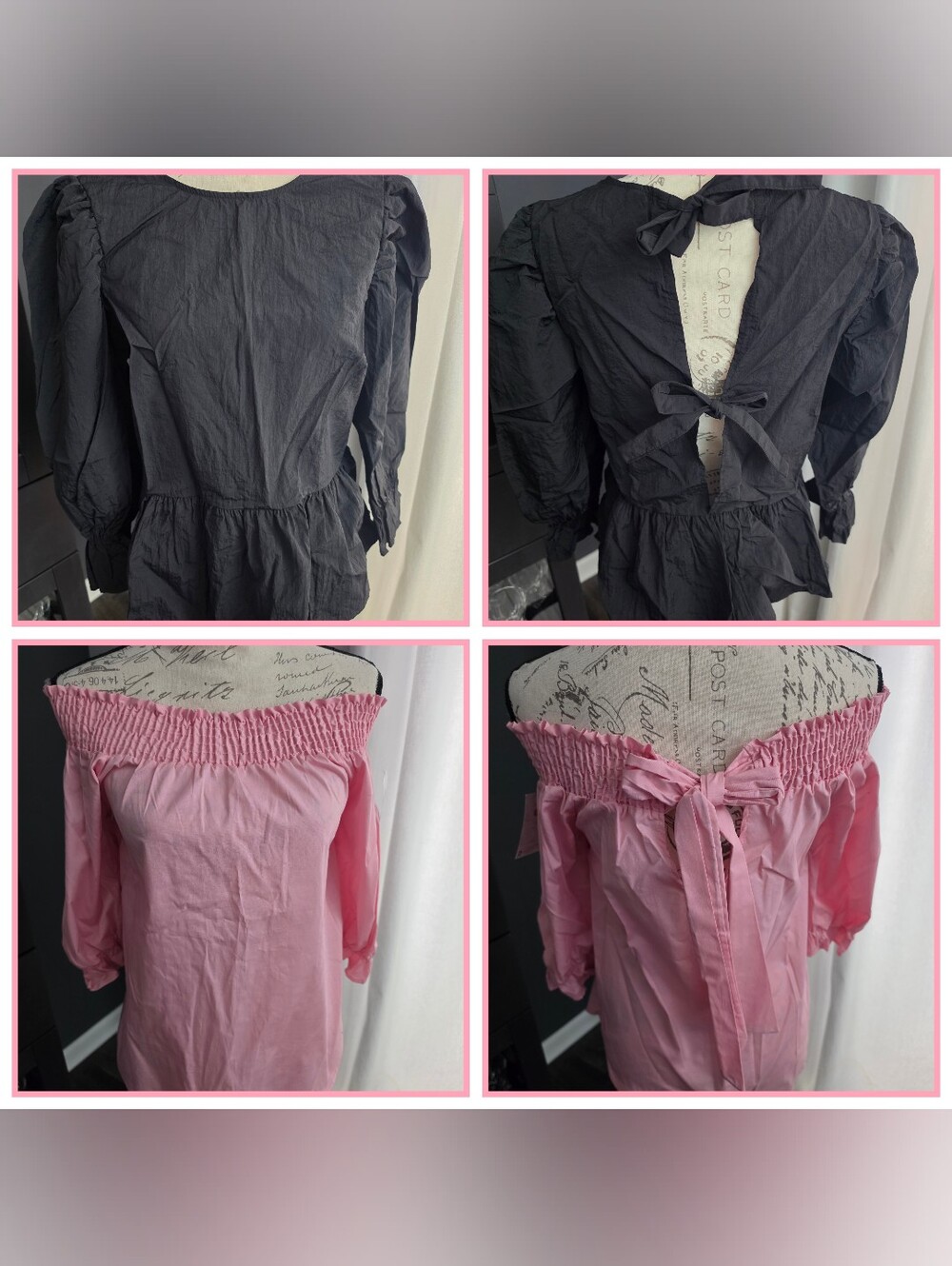 Tie-Back 2 Pack in Pink & Black